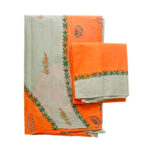 Asha Pallu Cement And Orange Saree