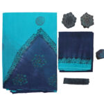 asha pallu sky bule and nave blue saree
