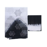 Net Cotton White And Black Saree