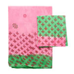 Super Net Baby Pink And Parrot Green Saree