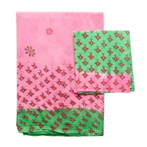 Super Net Baby Pink And Parrot Green Saree