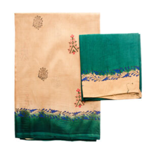Super Net Brown And Boatel Green Saree