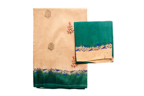 Super Net Brown And Boatel Green Saree