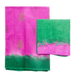 Super Net Magenta And Green Saree