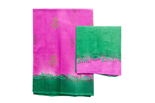 Super Net Magenta And Green Saree
